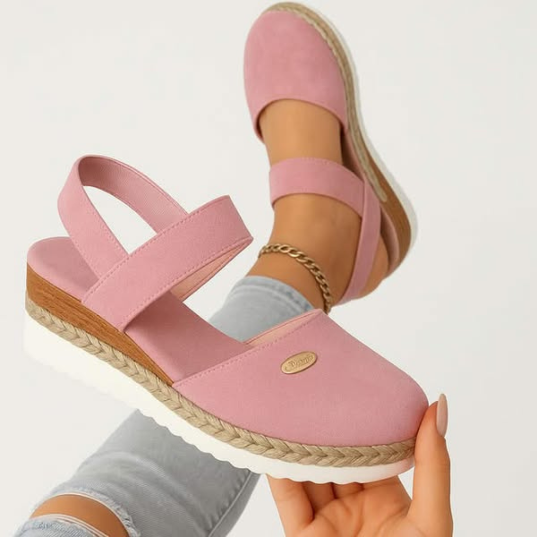 Comfortable Wedge Espadrilles with Elasticated Slingback