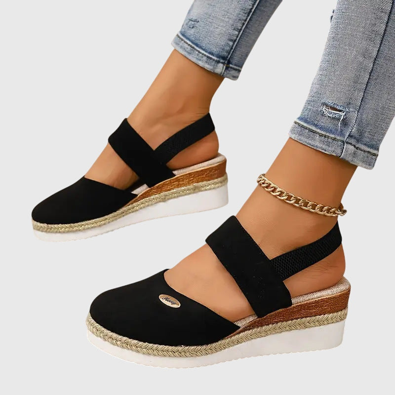 Comfortable Wedge Espadrilles with Elasticated Slingback