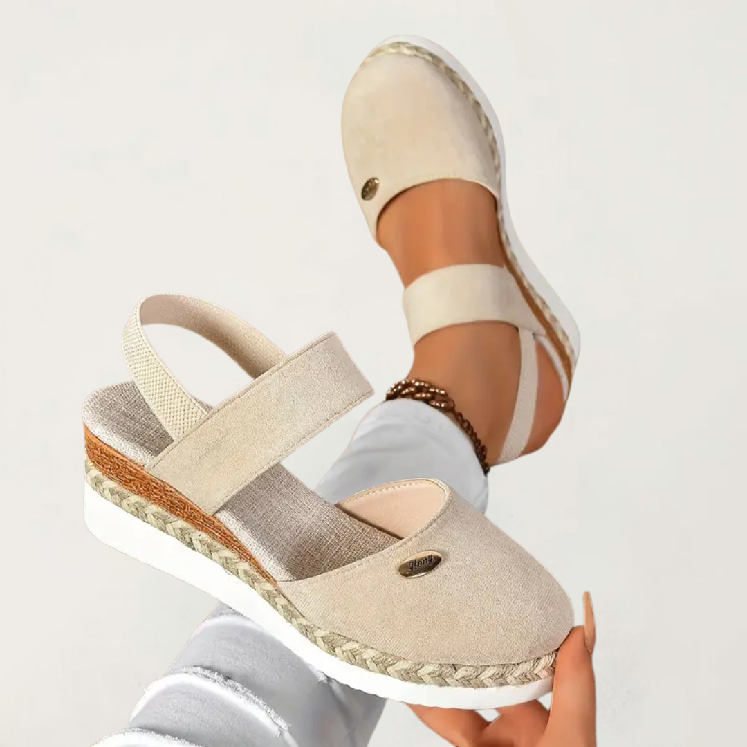 Comfortable Wedge Espadrilles with Elasticated Slingback