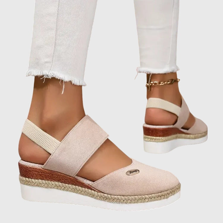 Comfortable Wedge Espadrilles with Elasticated Slingback