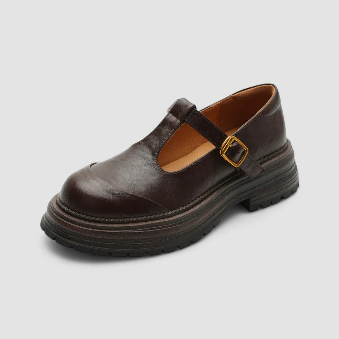 Retro Chunky Platform Mary Jane Shoes with T-Bar Strap
