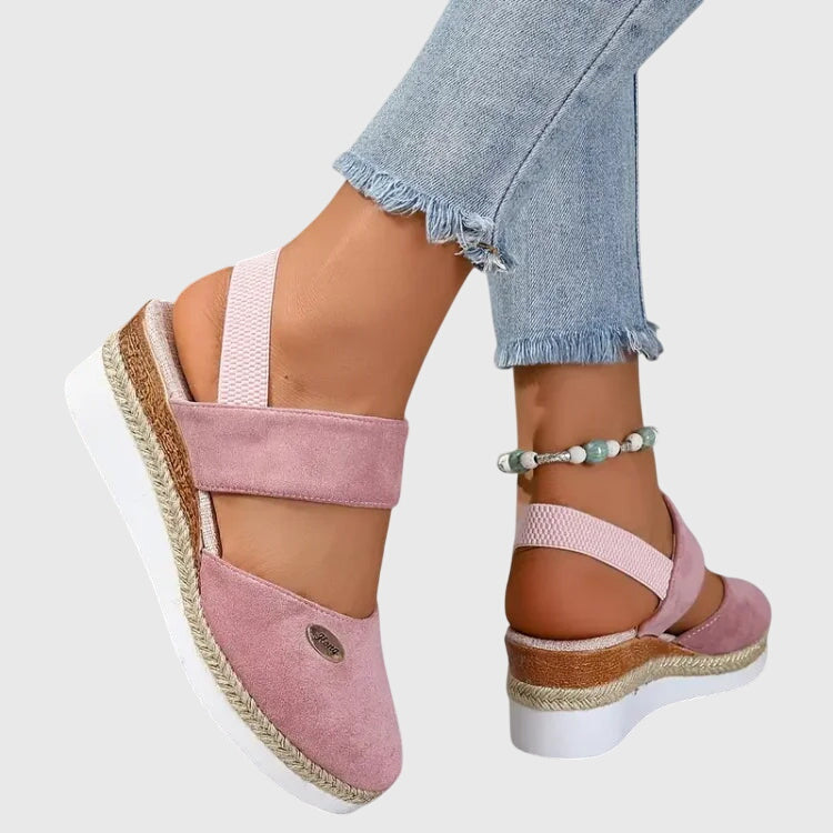 Comfortable Wedge Espadrilles with Elasticated Slingback