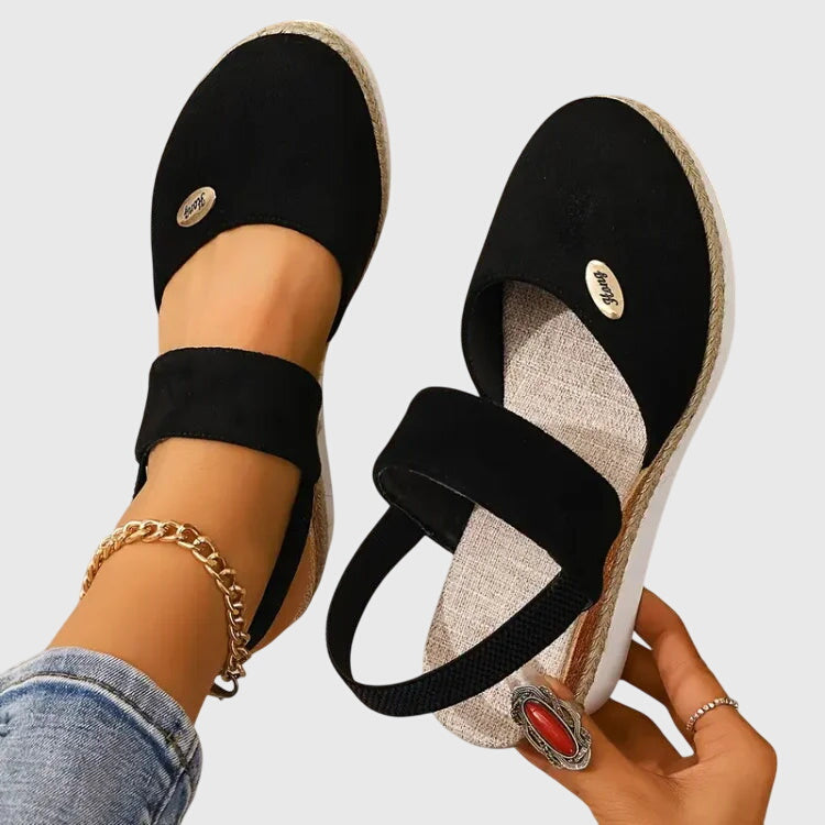 Comfortable Wedge Espadrilles with Elasticated Slingback