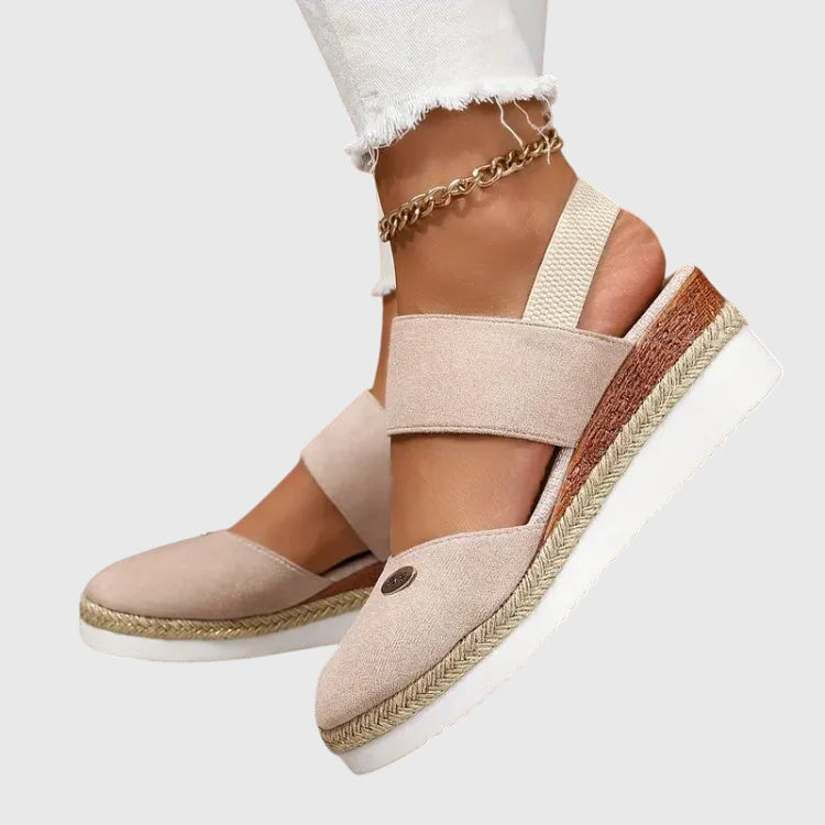 Comfortable Wedge Espadrilles with Elasticated Slingback