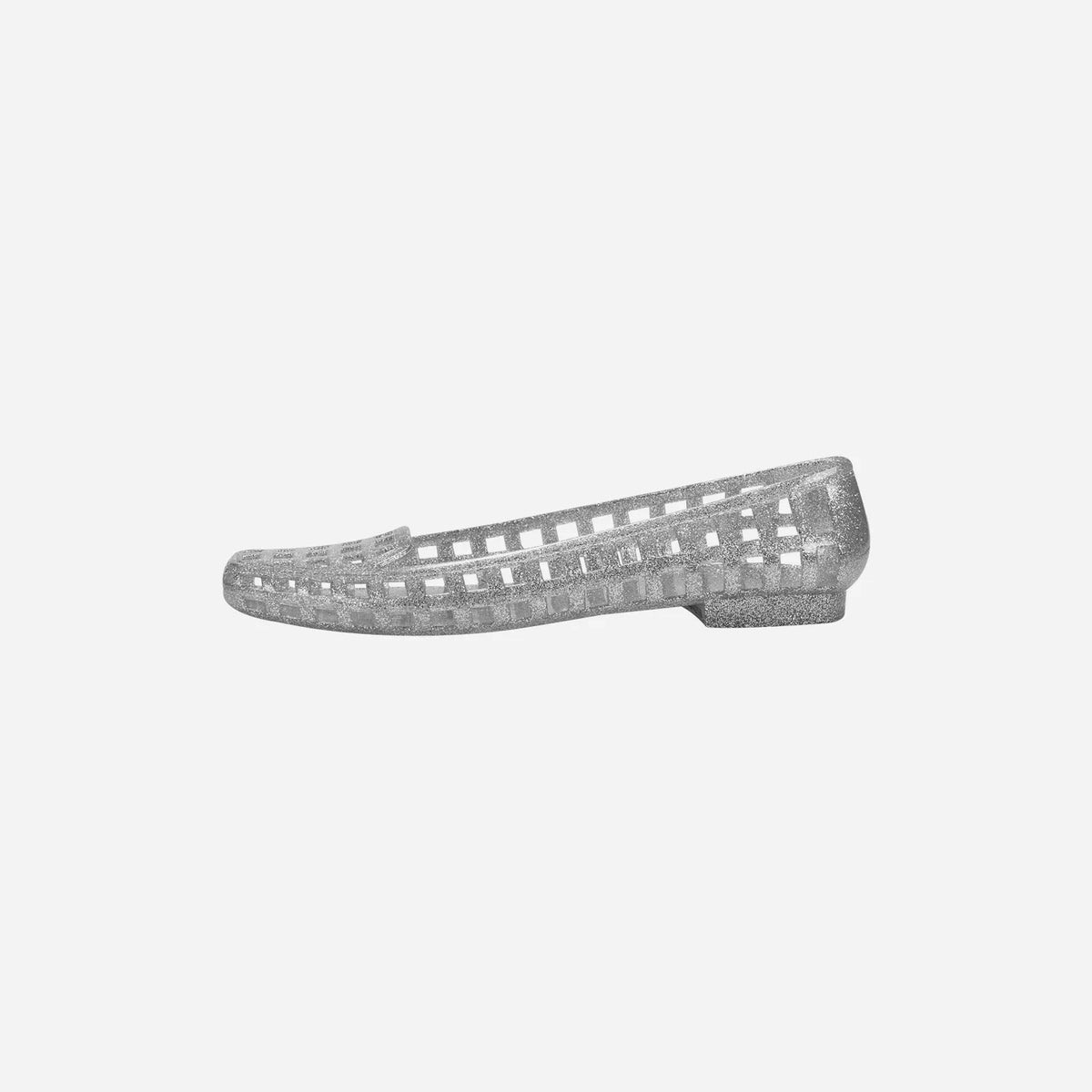 Clear Jelly Shoes with Woven Cage Upper and Flat Sole