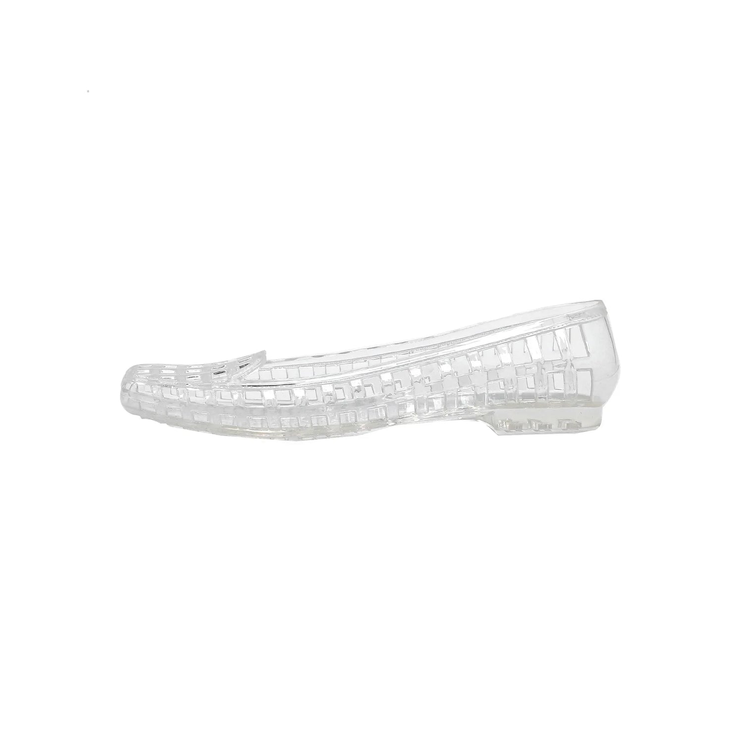 Clear Jelly Shoes with Woven Cage Upper and Flat Sole