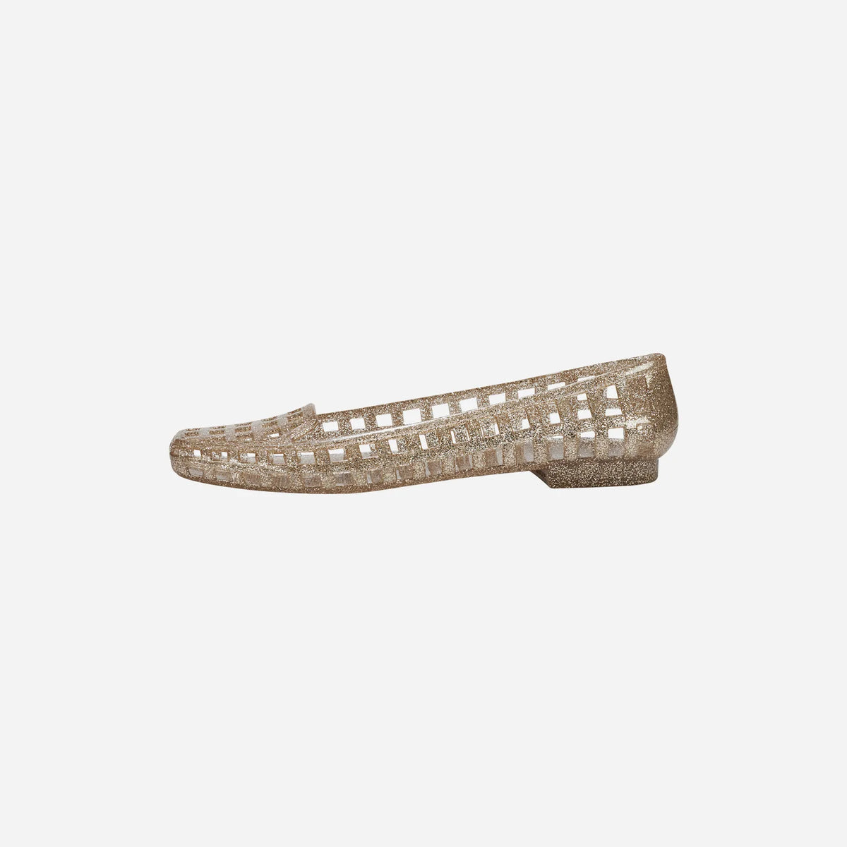 Clear Jelly Shoes with Woven Cage Upper and Flat Sole