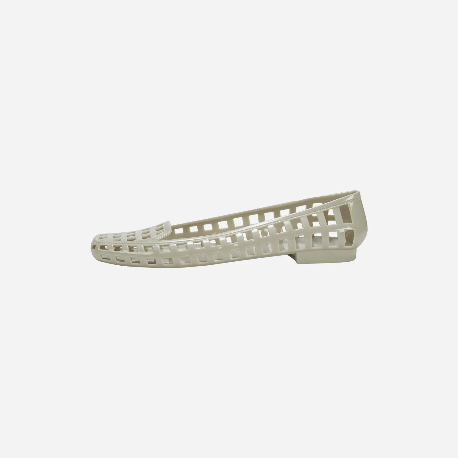Clear Jelly Shoes with Woven Cage Upper and Flat Sole