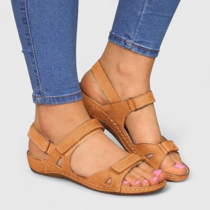 Comfortable Flat Sandals with Adjustable Velcro Straps