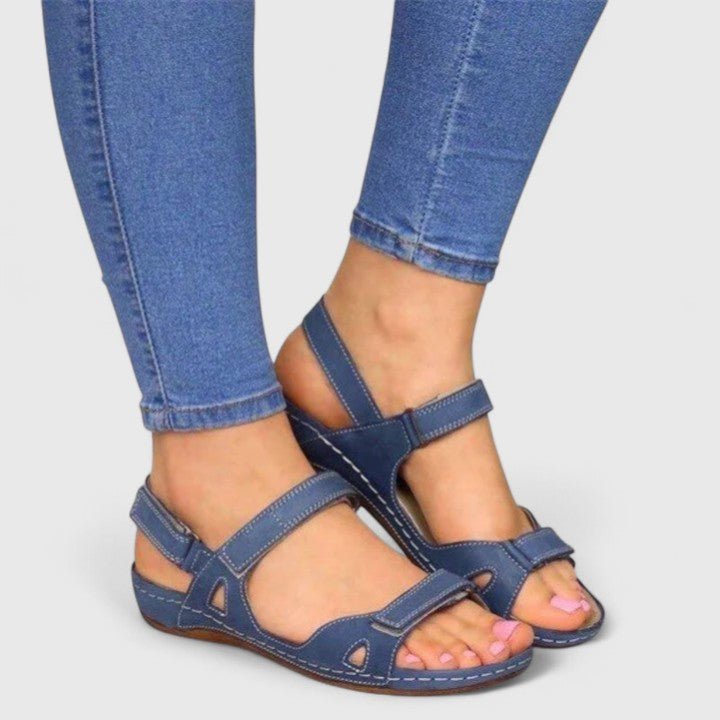 Comfortable Flat Sandals with Adjustable Velcro Straps