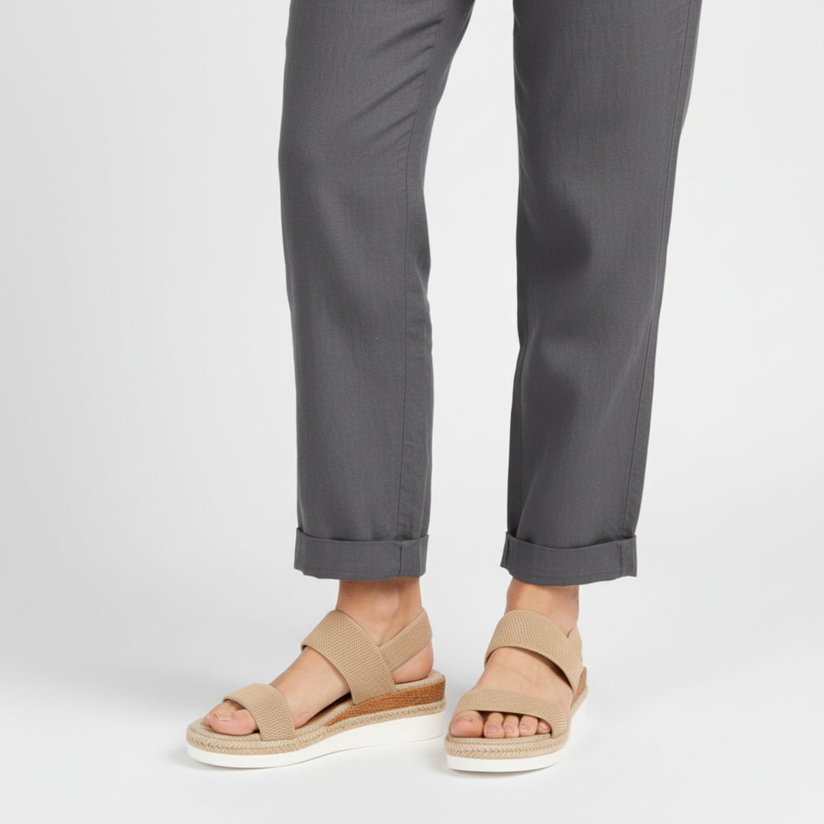 Comfortable Platform Espadrille Sandals with Elastic Straps