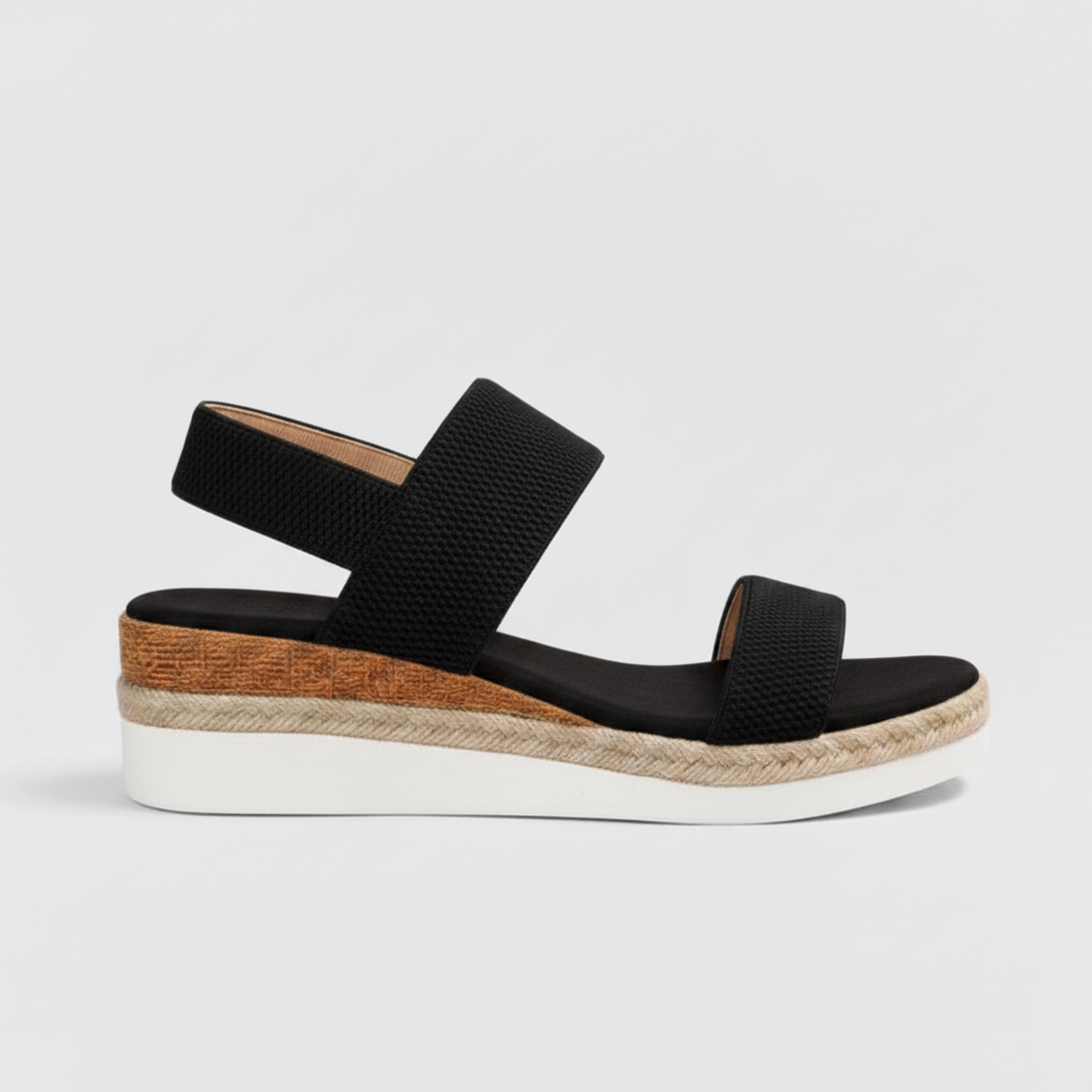 Comfortable Platform Espadrille Sandals with Elastic Straps