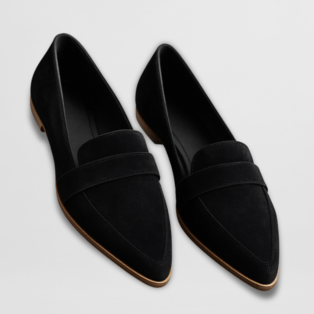 Elegant Pointed Toe Suede Loafers with Penny Strap