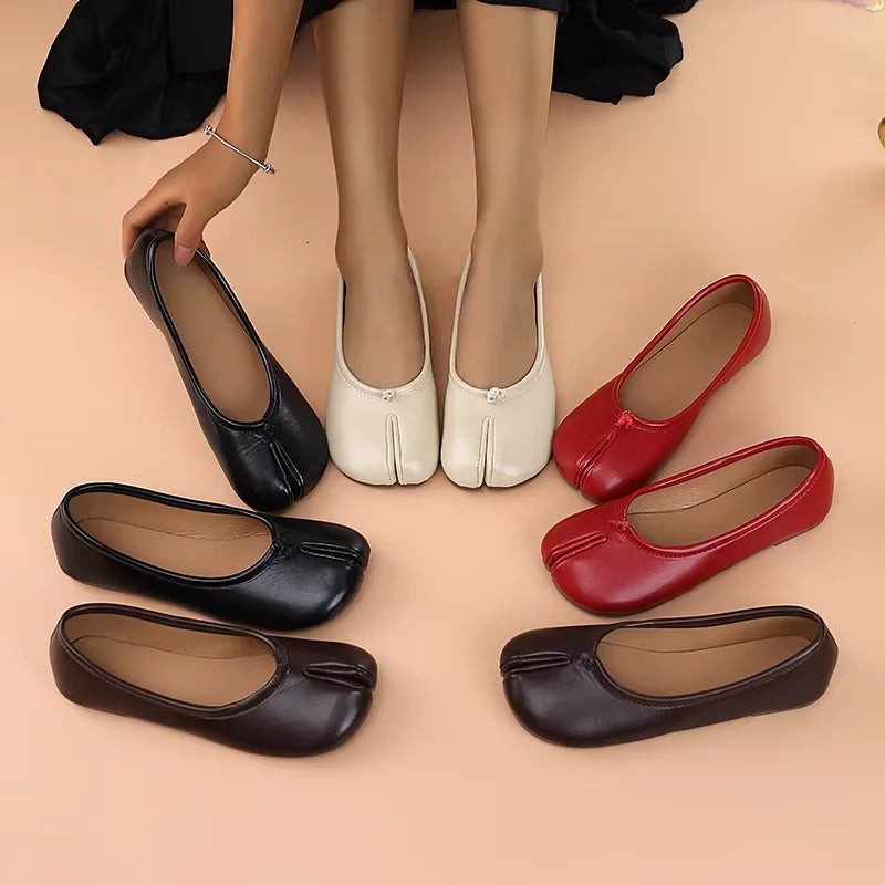 Elegant Split Toe Ballet Flats with Flexible Sole