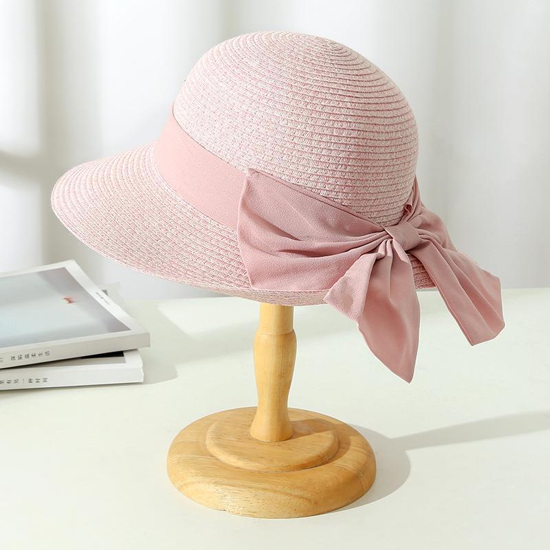 Elegant Straw Sun Hat with Bow Detail