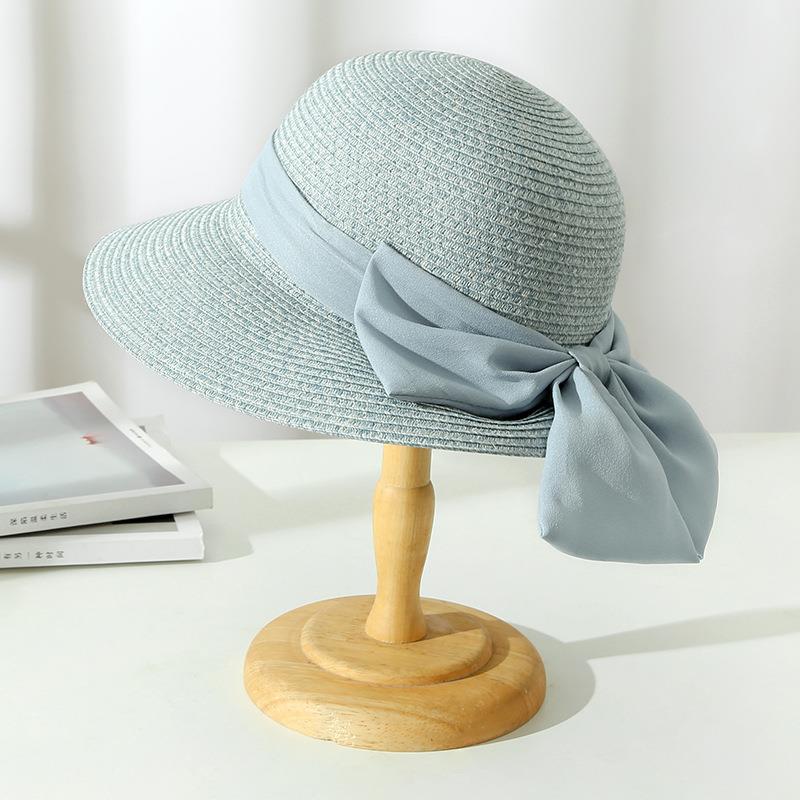 Elegant Straw Sun Hat with Bow Detail