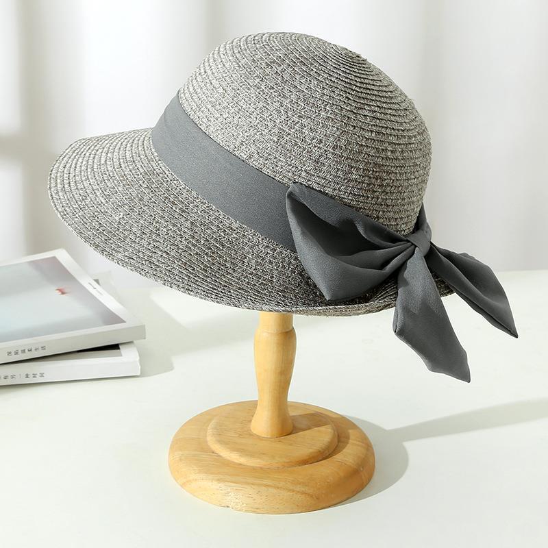 Elegant Straw Sun Hat with Bow Detail