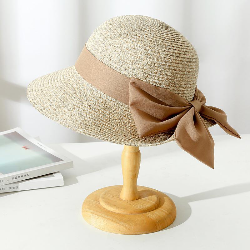 Elegant Straw Sun Hat with Bow Detail