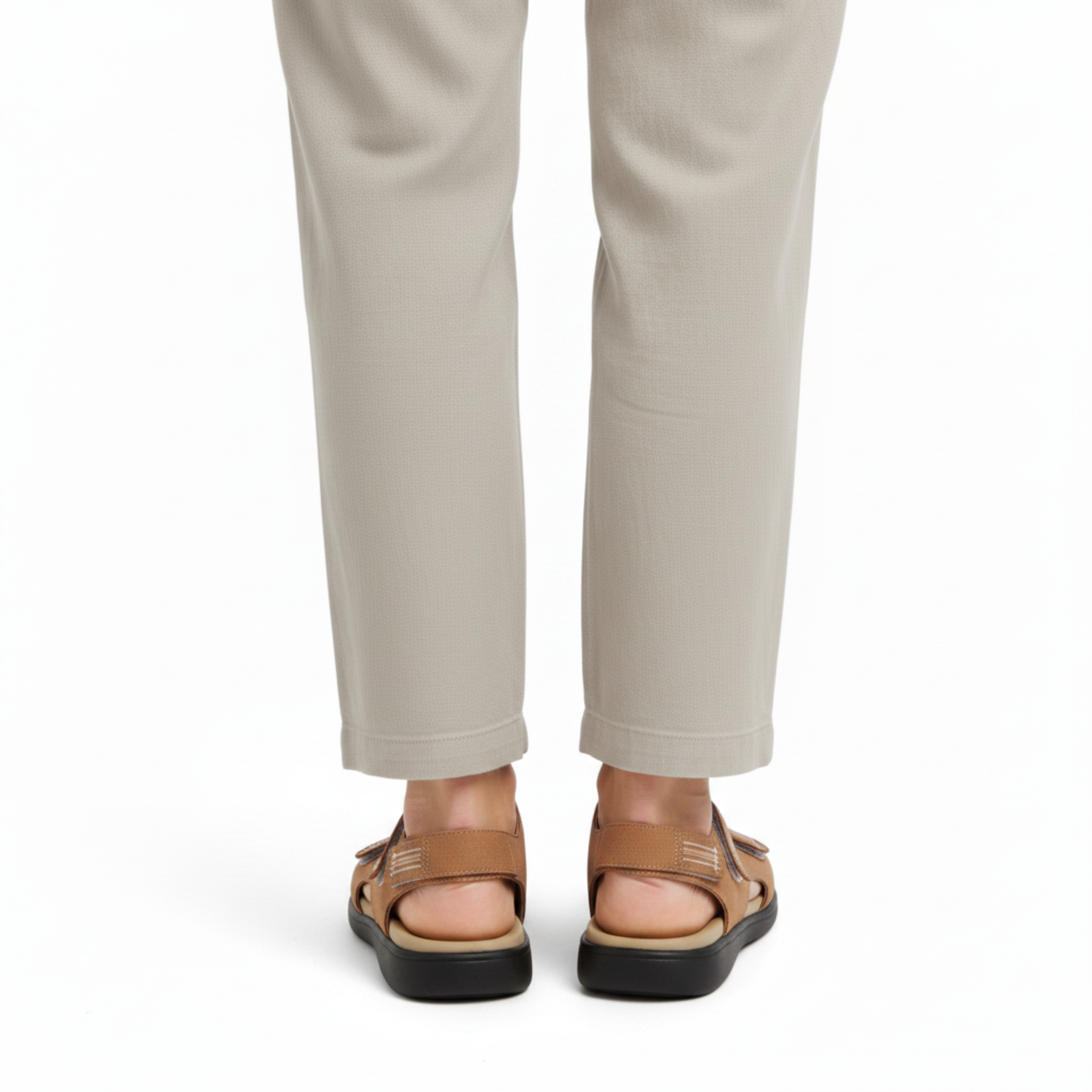 Flat Sandals with Adjustable Velcro Straps and Cushioned Sole