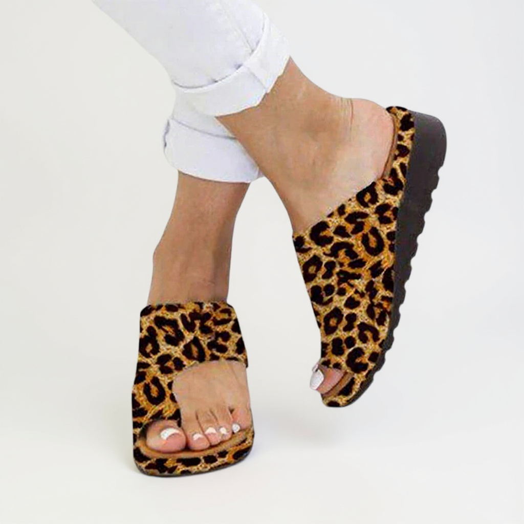 Wedge Flip Flops with Wide Toe Strap and Platform Sole