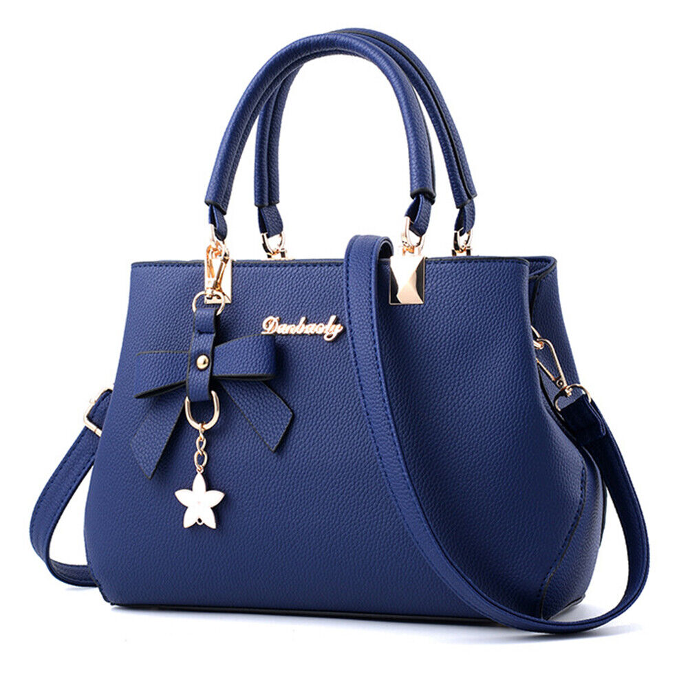 Leather Handbag with Bow and Star Charm Detail