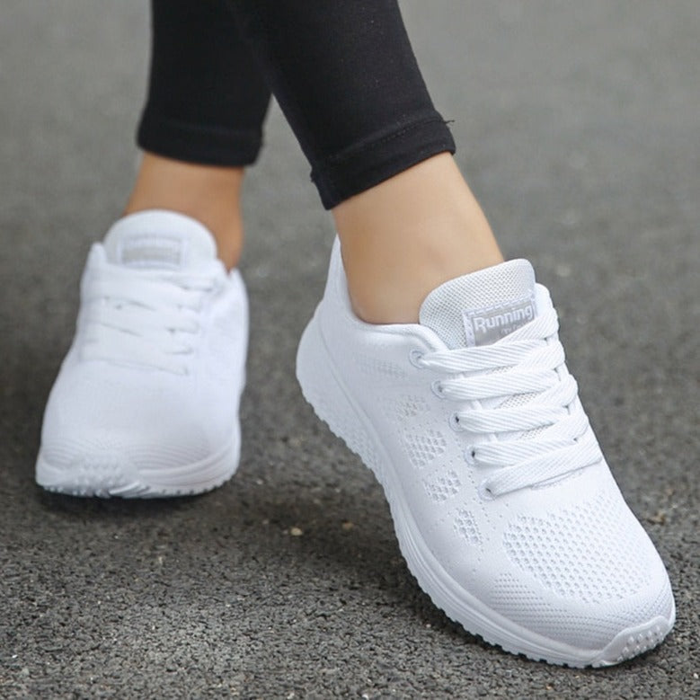 Lightweight Mesh Walking Sneakers with Lace-Up Closure