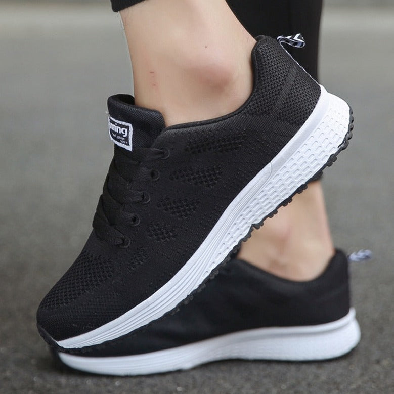Lightweight Mesh Walking Sneakers with Lace-Up Closure