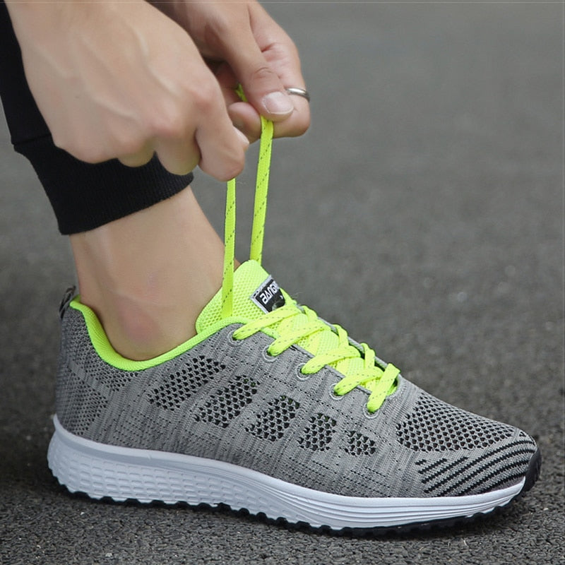 Lightweight Mesh Walking Sneakers with Lace-Up Closure