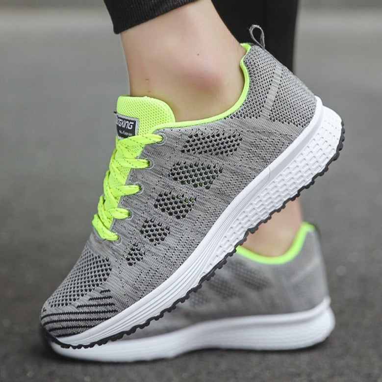 Lightweight Mesh Walking Sneakers with Lace-Up Closure