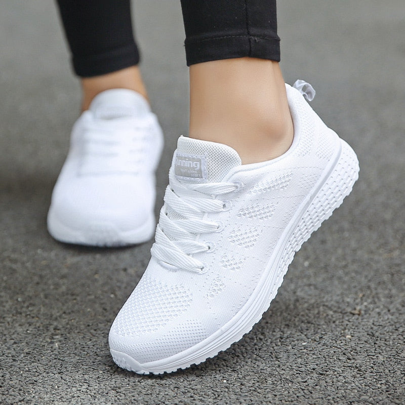Lightweight Mesh Walking Sneakers with Lace-Up Closure
