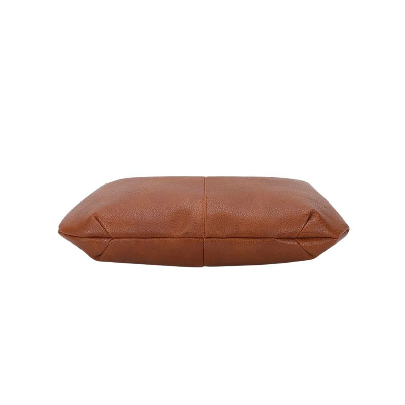 Oversized Leather Hobo Shoulder Bag in Soft Crescent Shape