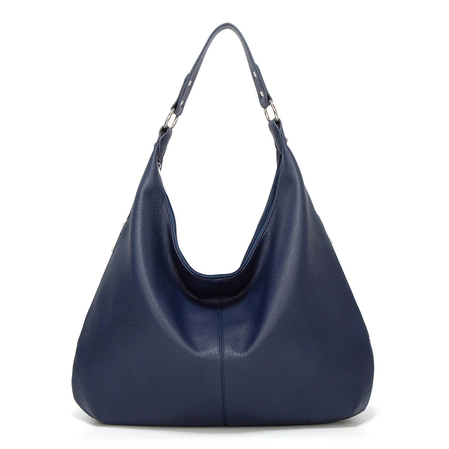 Oversized Leather Hobo Shoulder Bag in Soft Crescent Shape