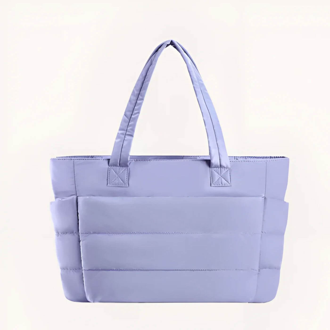 Quilted Puffer Tote Bag with Side Pockets