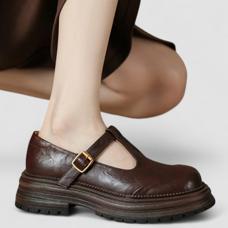 Retro Chunky Platform Mary Jane Shoes with T-Bar Strap