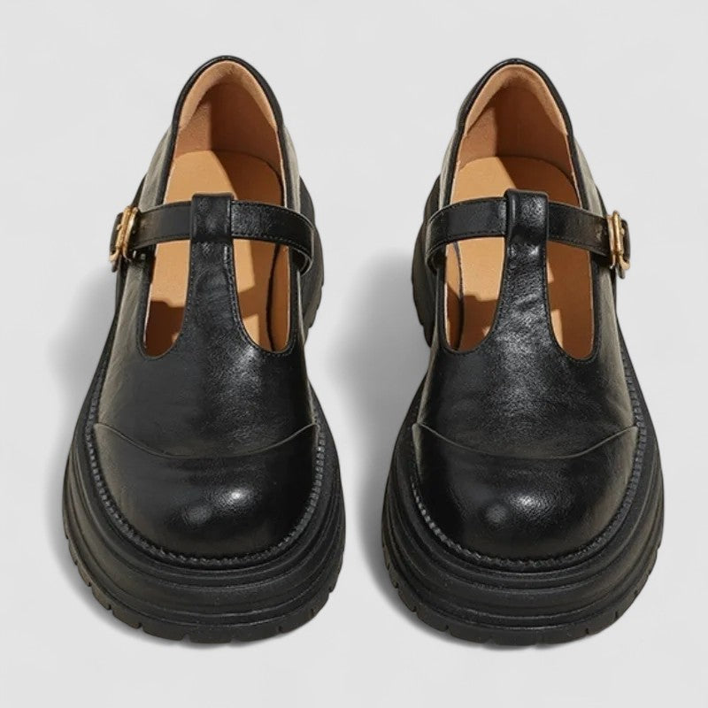 Retro Chunky Platform Mary Jane Shoes with T-Bar Strap
