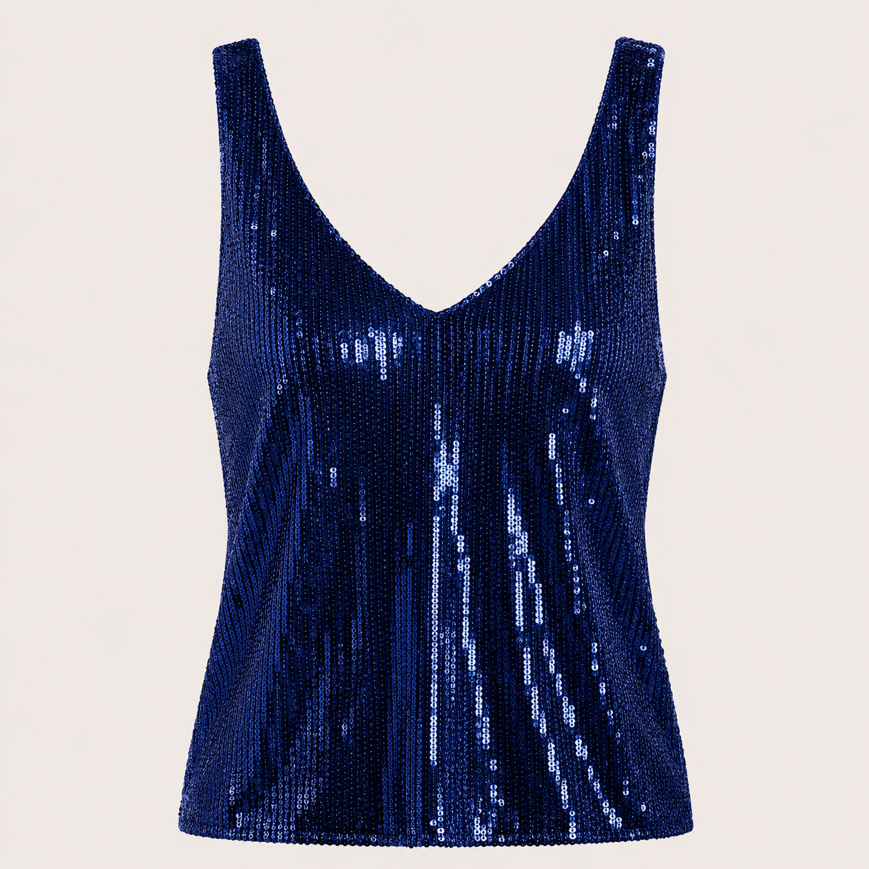 Sparkly Sequin Tank Top with V-Neckline