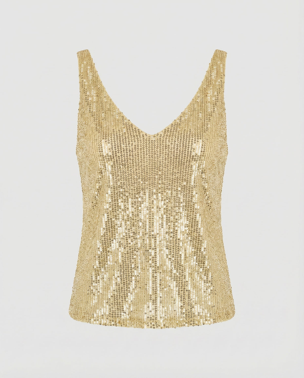 Sparkly Sequin Tank Top with V-Neckline
