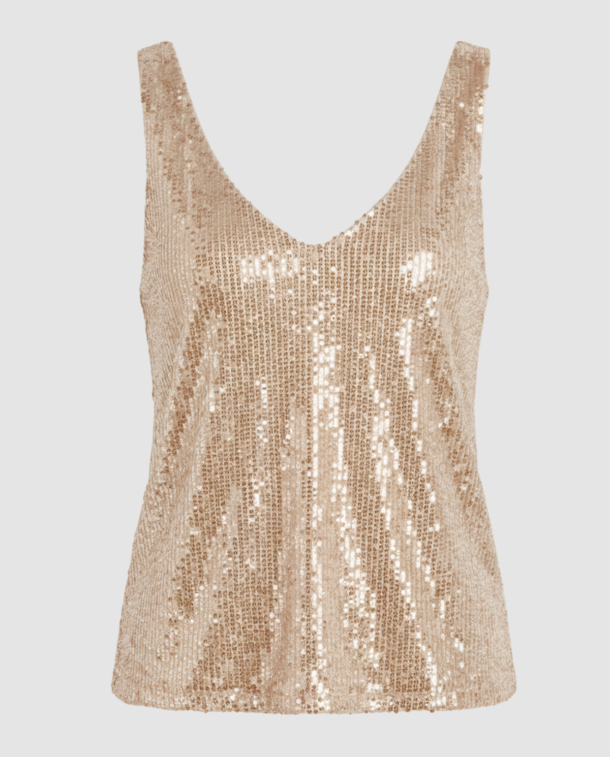 Sparkly Sequin Tank Top with V-Neckline