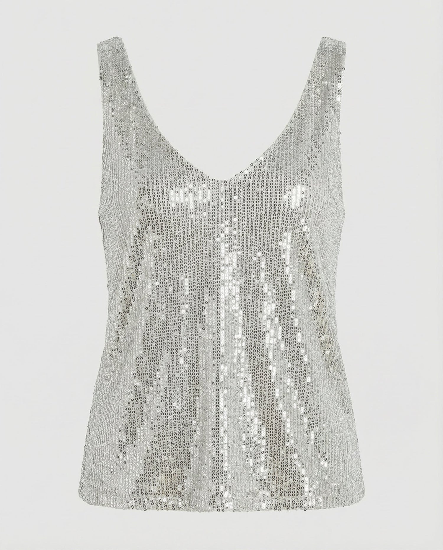 Sparkly Sequin Tank Top with V-Neckline