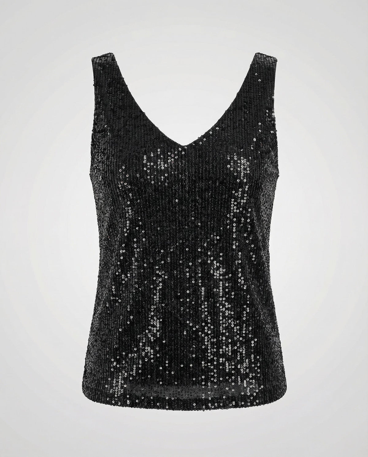 Sparkly Sequin Tank Top with V-Neckline