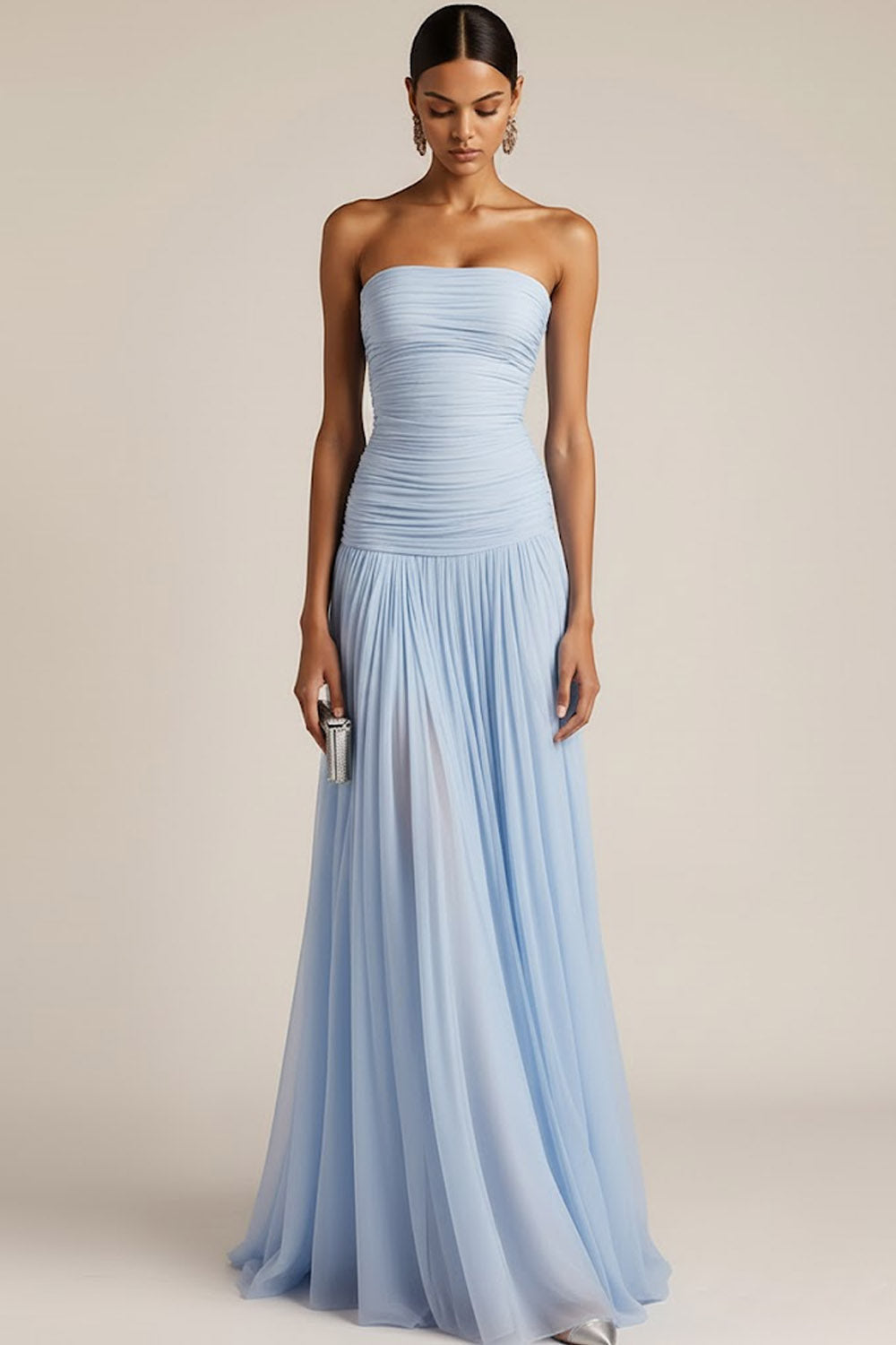 A-line Strapless And Maxi Dress