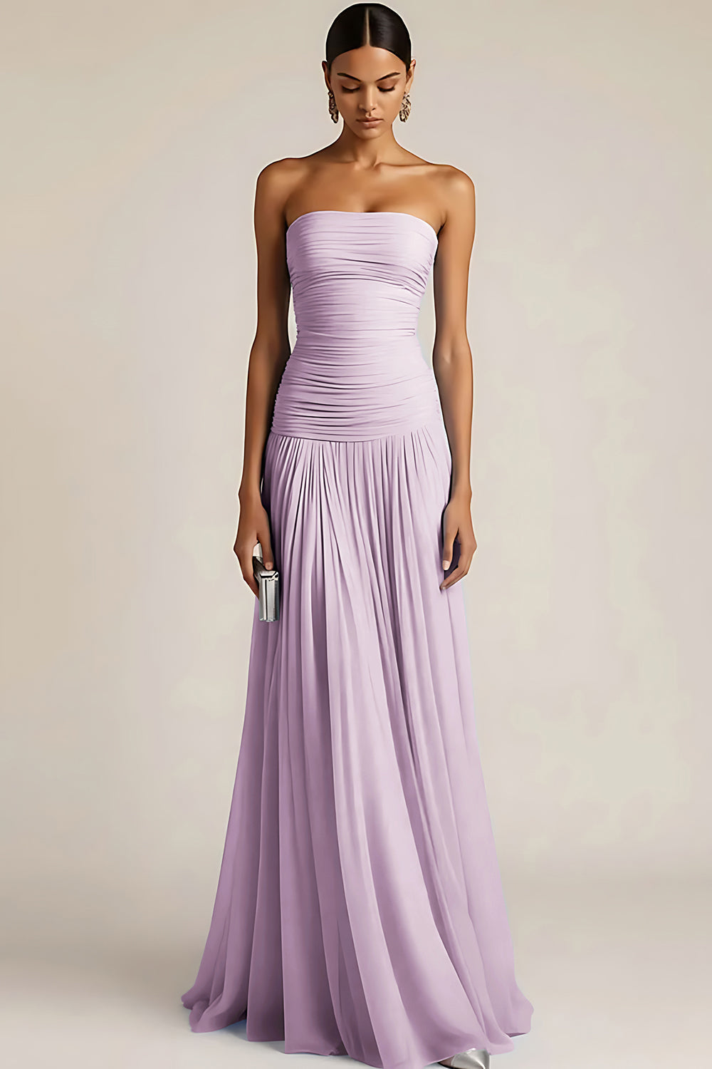 A-line Strapless And Maxi Dress