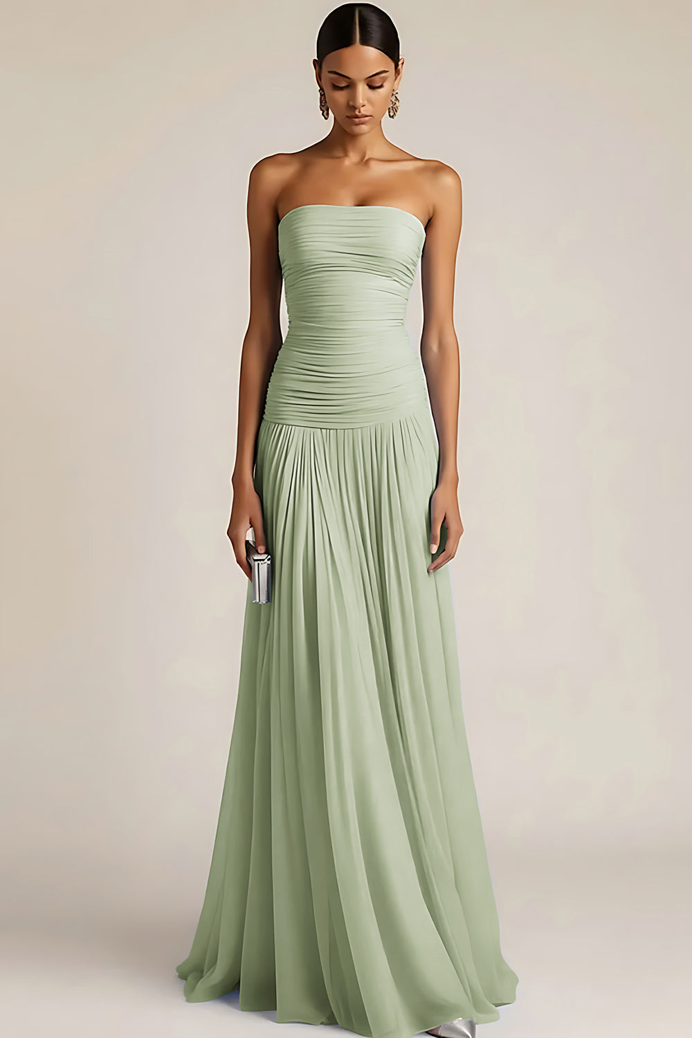 A-line Strapless And Maxi Dress