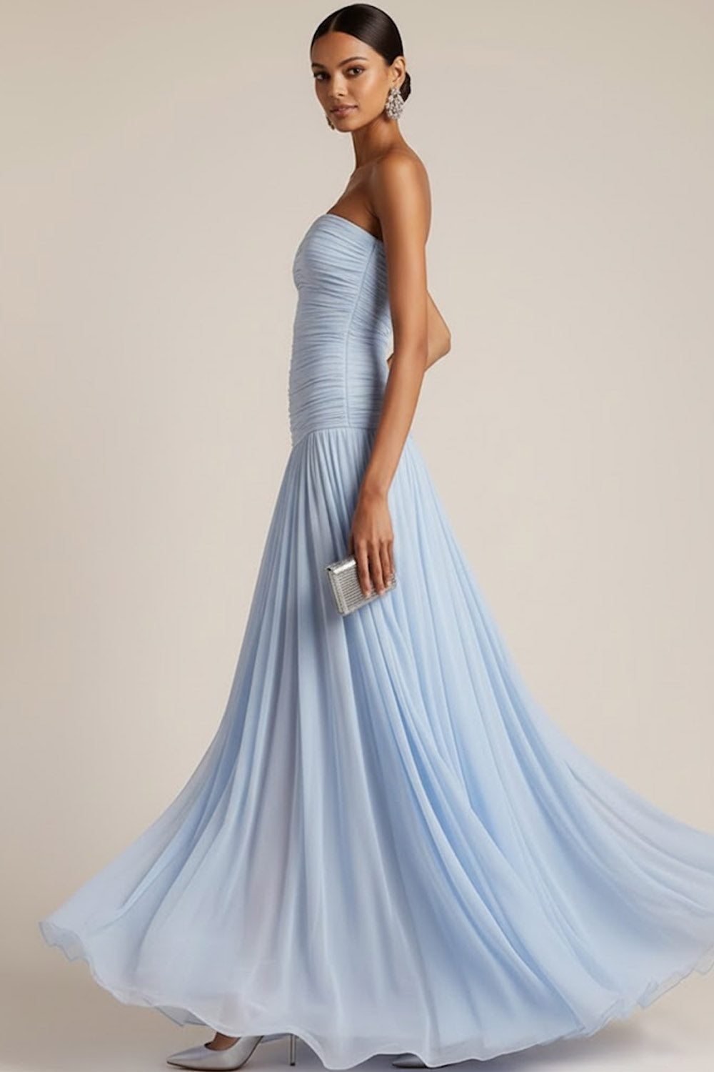 A-line Strapless And Maxi Dress