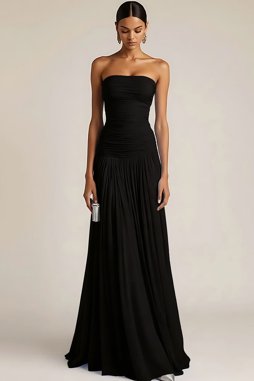 A-line Strapless And Maxi Dress