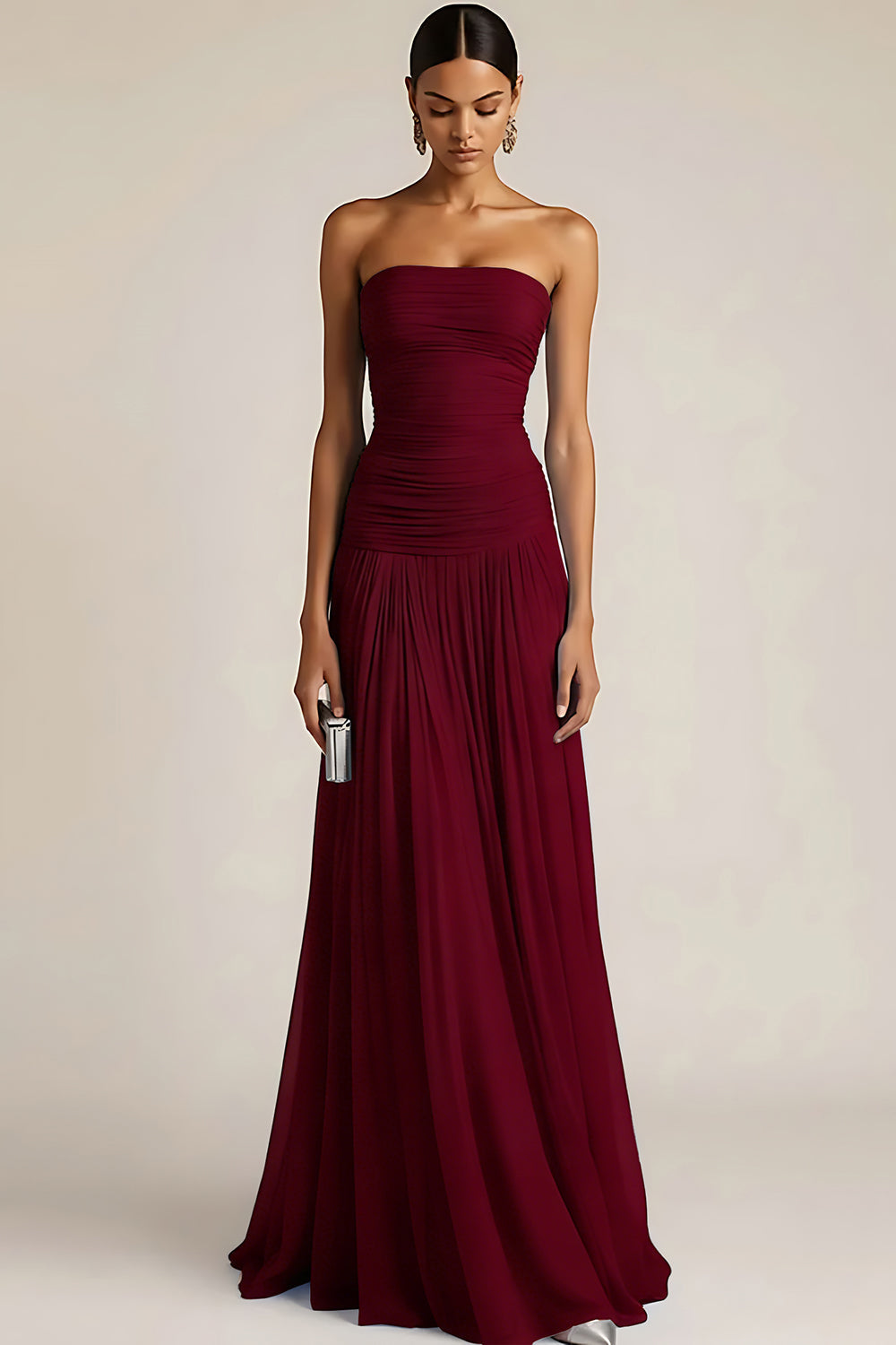 A-line Strapless And Maxi Dress