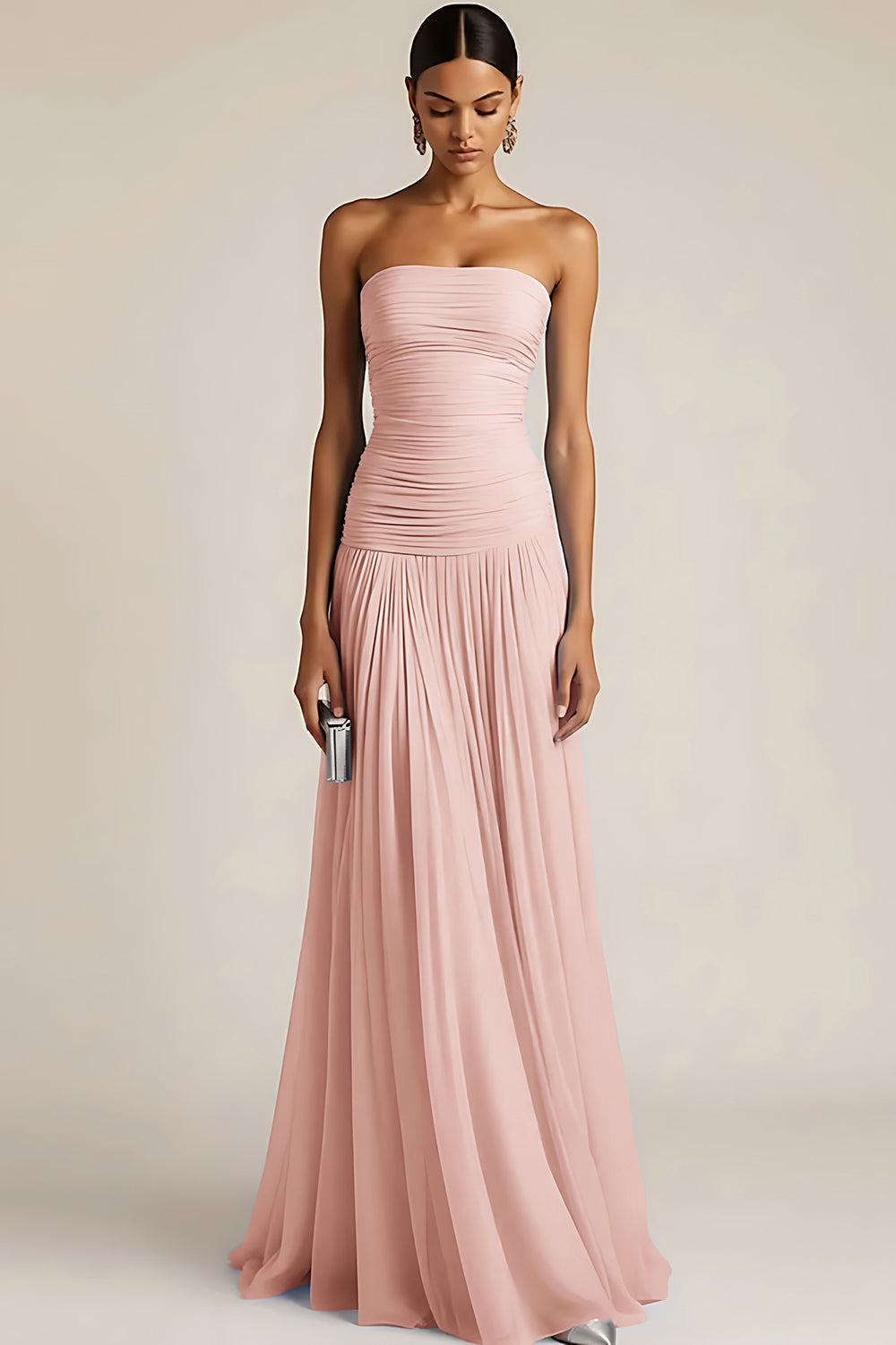A-line Strapless And Maxi Dress