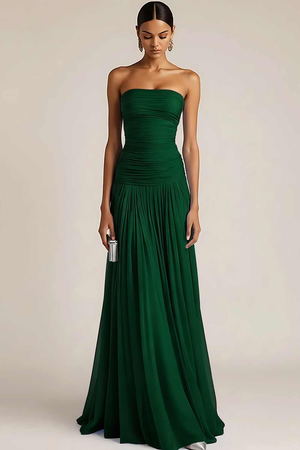 A-line Strapless And Maxi Dress