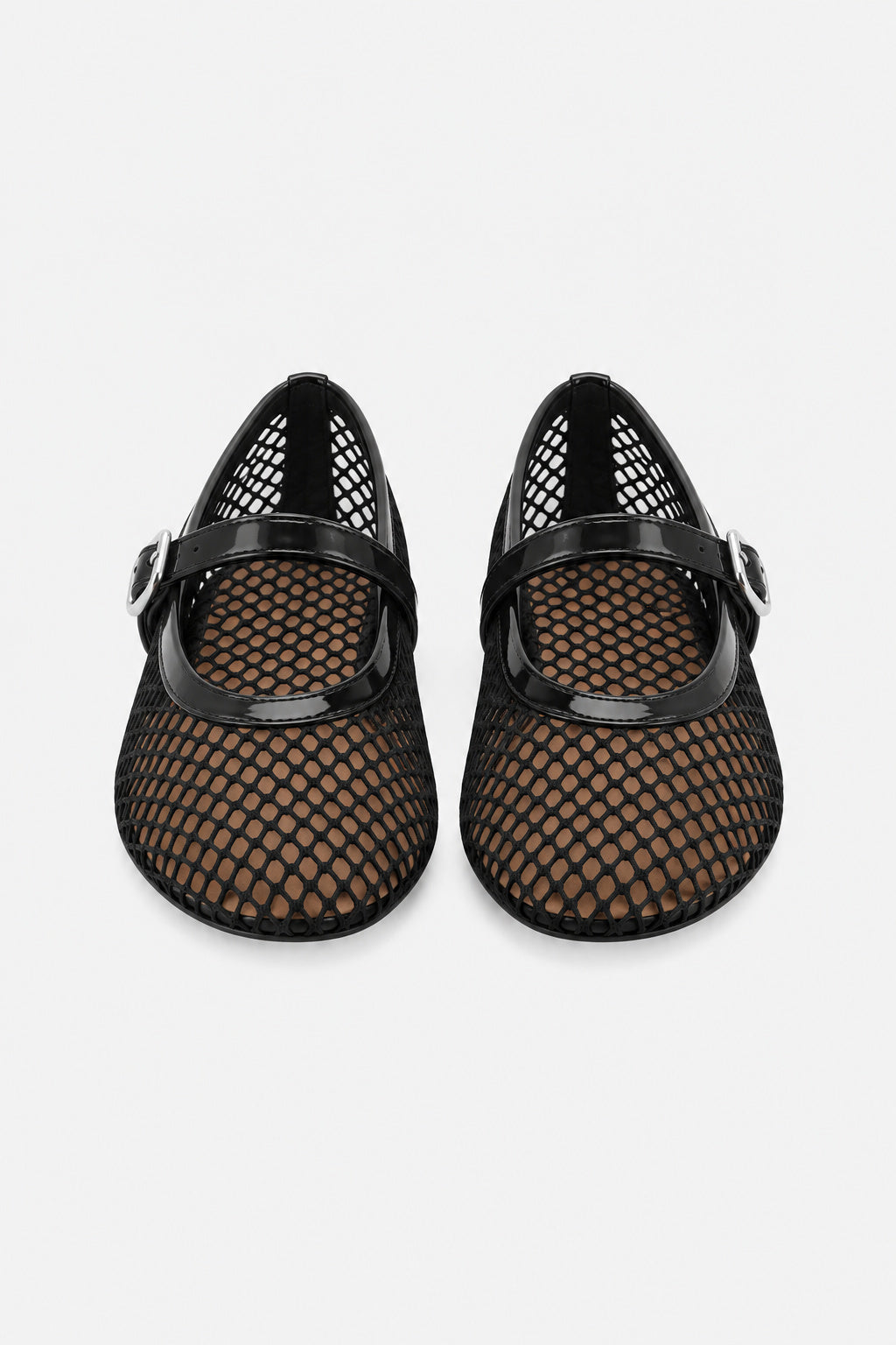 Buckle Mesh Mary Jane Flats