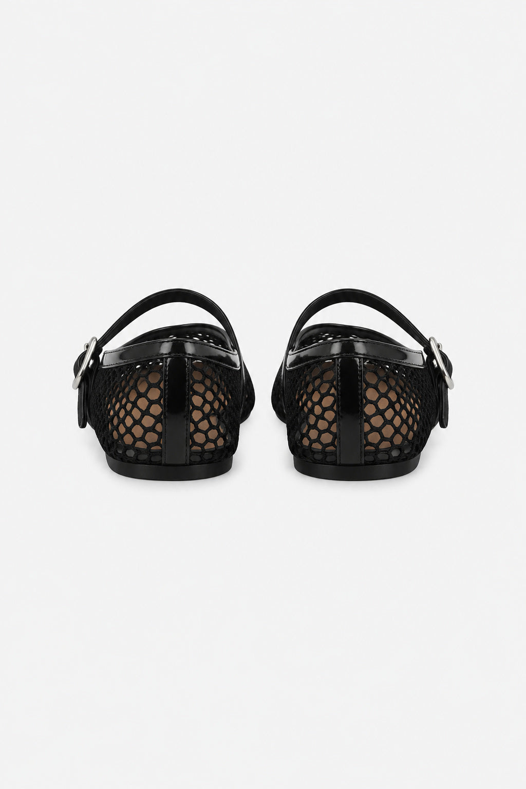 Buckle Mesh Mary Jane Flats